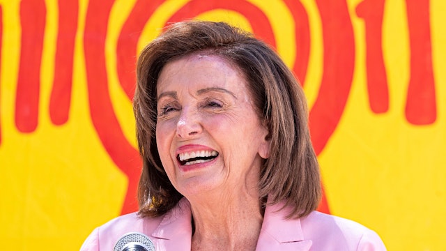 U.S. House Speaker Nancy Pelosi, a Democrat from California, smiles during a news conference on emergency rental assistance at La Raza Community Resource Center in San Francisco, California, U.S., on Tuesday, Aug. 10, 2021. A federal judge in Washington said the Biden administration engaged in gamesmanship last week by extending an eviction moratorium in areas hit hard by Covid-19 even after the Supreme Court indicated that only Congress could do so.