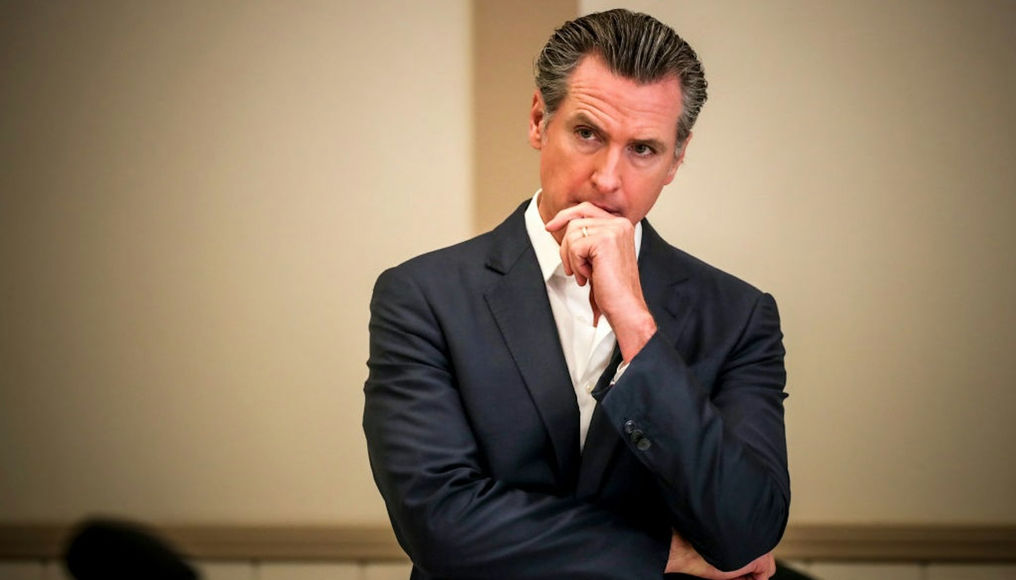 Bell Gardens, CA - July 14: Gov. Gavin Newsom presents the nation's largest rent relief program as Part of the $100 Billion California Comeback Plan.