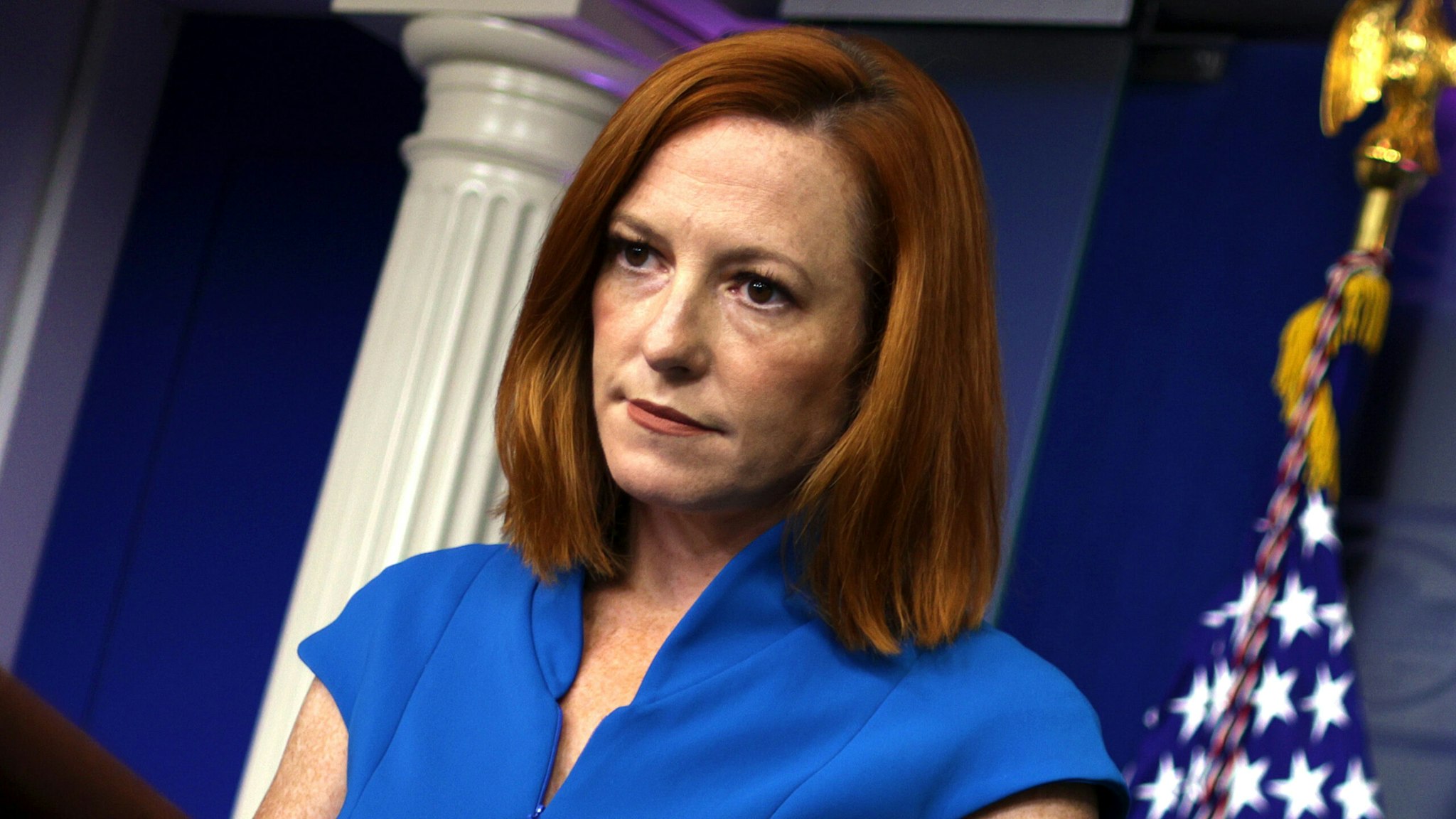 WASHINGTON, DC - AUGUST 11: White House Press Secretary Jen Psaki speaks during a daily press briefing at the James Brady Press Briefing Room of the White House August 11, 2021 in Washington, DC. Psaki held a daily briefing to answer questions from members of the press.