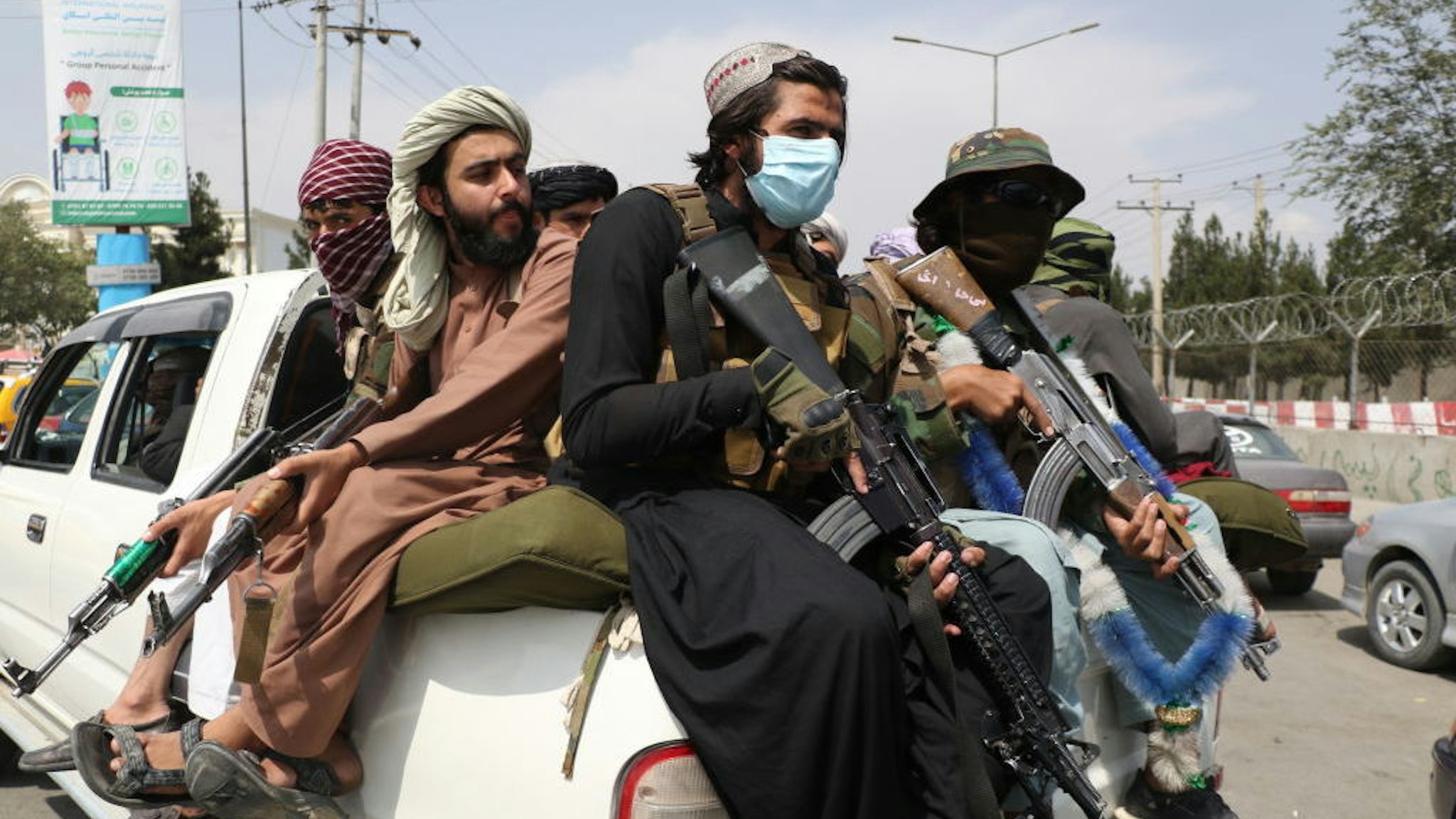 KABUL, AFGHANISTAN - AUGUST 31: Taliban take control of Hamid Karzai International Airport after the completion of the U.S. withdrawal from Afghanistan, in Kabul, Afghanistan on August 31, 2021. (Photo by Wali Sabawoon/Anadolu Agency via Getty Images)