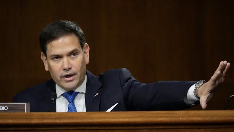 14B012C5-22C0-477C-827D-F645FC60CC7B_1_201_a Secretary Of State Blinken Testifies Before Senate Foreign Relations Committee WASHINGTON, DC - SEPTEMBER 14: Sen. Marco Rubio (R-FL) questions U.S. Secretary of State Antony Blinken during a Senate Foreign Relations Committee hearing on Capitol Hill, September 14, 2021 in Washington, DC. Blinken was questioned about the Biden administration's handling of the U.S. withdraw from Afghanistan. (Photo by Drew Angerer/Getty Images) Drew Angerer / Staff