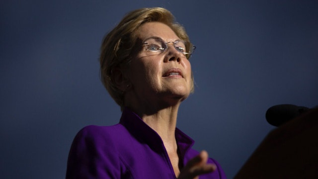 2020 Democratic presidential candidate Sen. Elizabeth Warren (D-MA) speaks during a rally in Washington Square Park on September 16, 2019 in New York City.