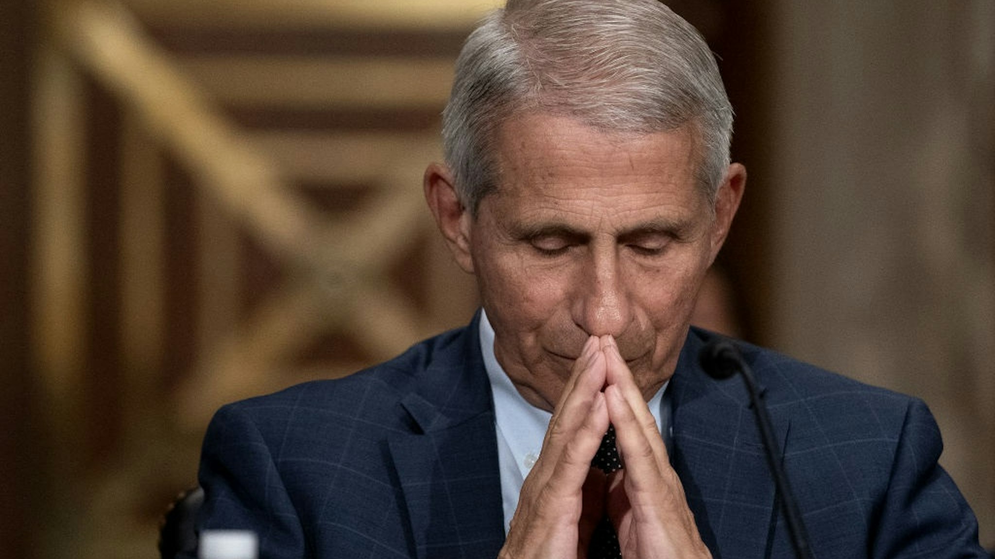Anthony Fauci, director of the National Institute of Allergy and Infectious Diseases, listens during a Senate Health, Education, Labor, and Pensions Committee confirmation hearing in Washington, D.C., U.S., on Tuesday, July 20, 2021.