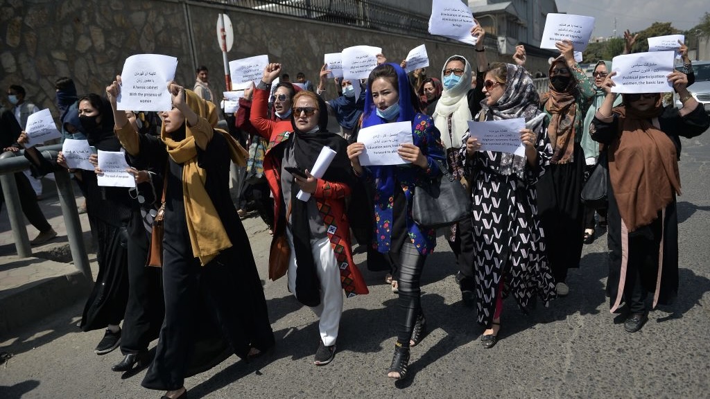 Afghan Women Protest In Kabul, Western Afghanistan Against Taliban Rule ...