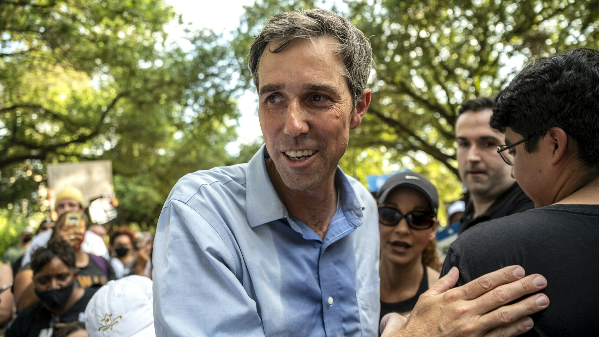 AUSTIN, TX - JUNE 20: Former U.S. Rep. Beto O'Rourke (D-TX) walks through a crowd at the state Capitol on June 20, 2021 in Austin, Texas. The rally is one of many O'Rourke is holding across Texas to fight SB7, a controversial voting bill that was derailed after house Democrats walked out of the session. The bill set limits on early voting hours, banned drive-through voting, made it a felony for officials to send unsolicited absentee ballot requests and lowered the standard for overturning an election based on fraud. Gov. Greg Abbott has vowed to call a special session on the measure.