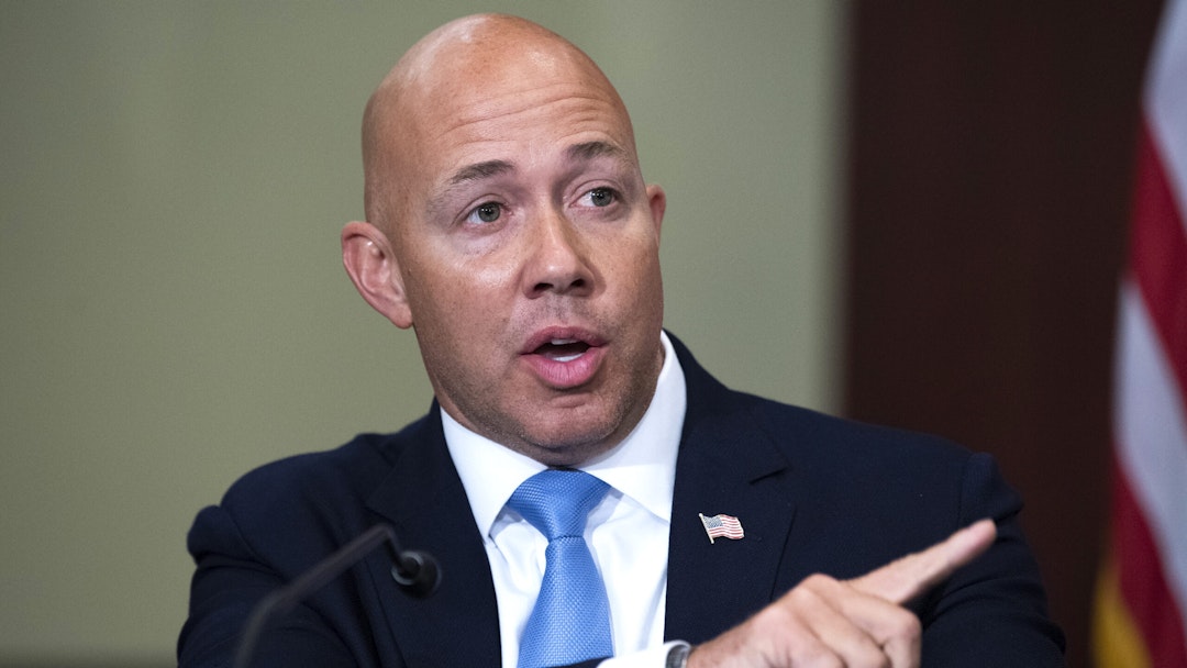 UNITED STATES - AUGUST 30: Rep. Brian Mast, R-Fla., makes remarks during a roundtable discussion with House Republican ranking members and veterans on the U.S. withdrawal from Afghanistan in the Capitol Visitor Center on Monday, August 30, 2021.