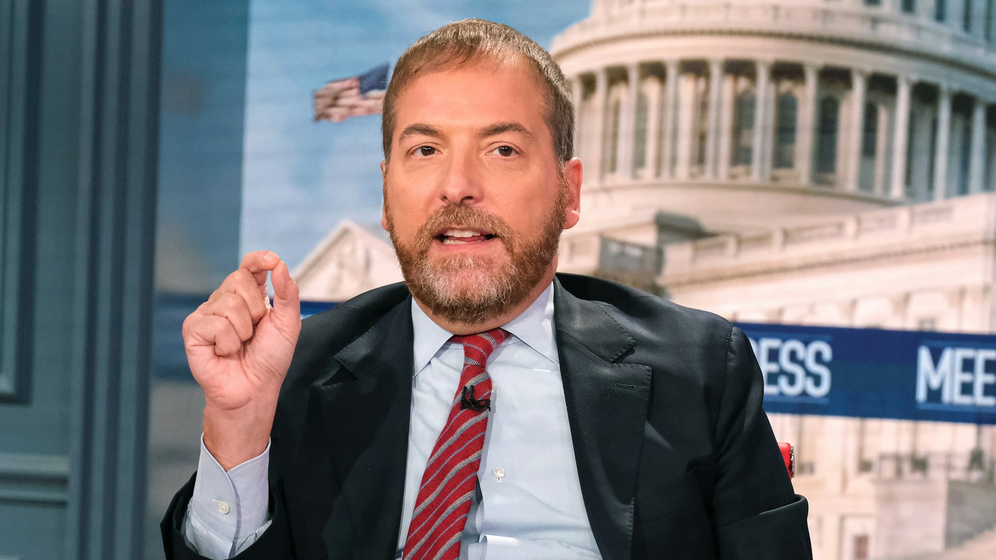 MEET THE PRESS -- Pictured: (l-r) -- Moderator Chuck Todd appears on Meet the Press" in Washington, D.C., Sunday, August 22, 2021.