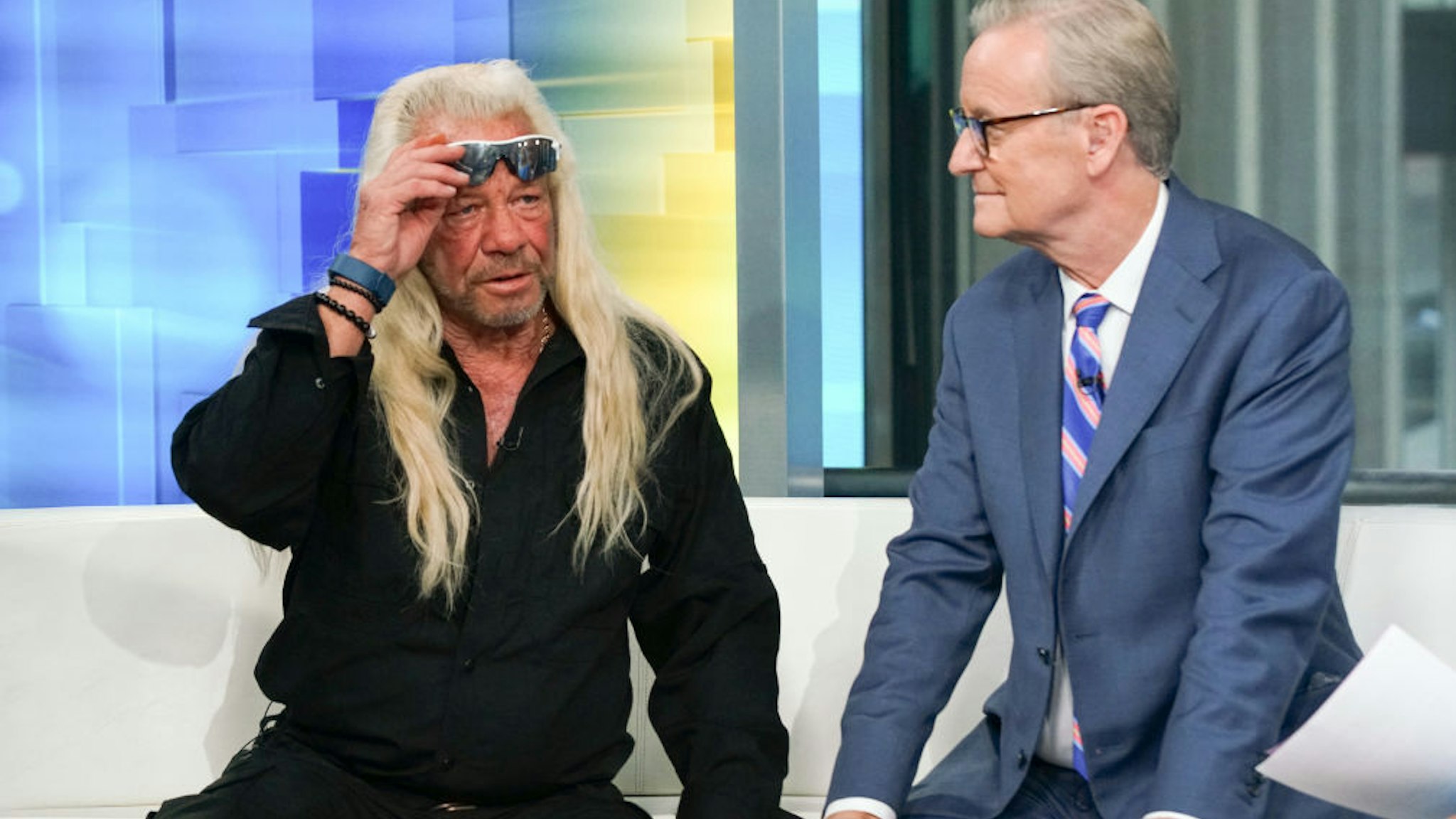 Duane Chapman and Steve Doocy attend "FOX & Friends" at FOX Studios on August 28, 2019 in New York City.