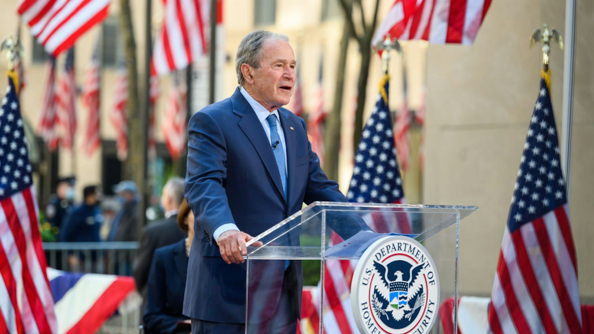 George W. Bush during the Naturalization Ceremony on Tuesday, April 20, 2021