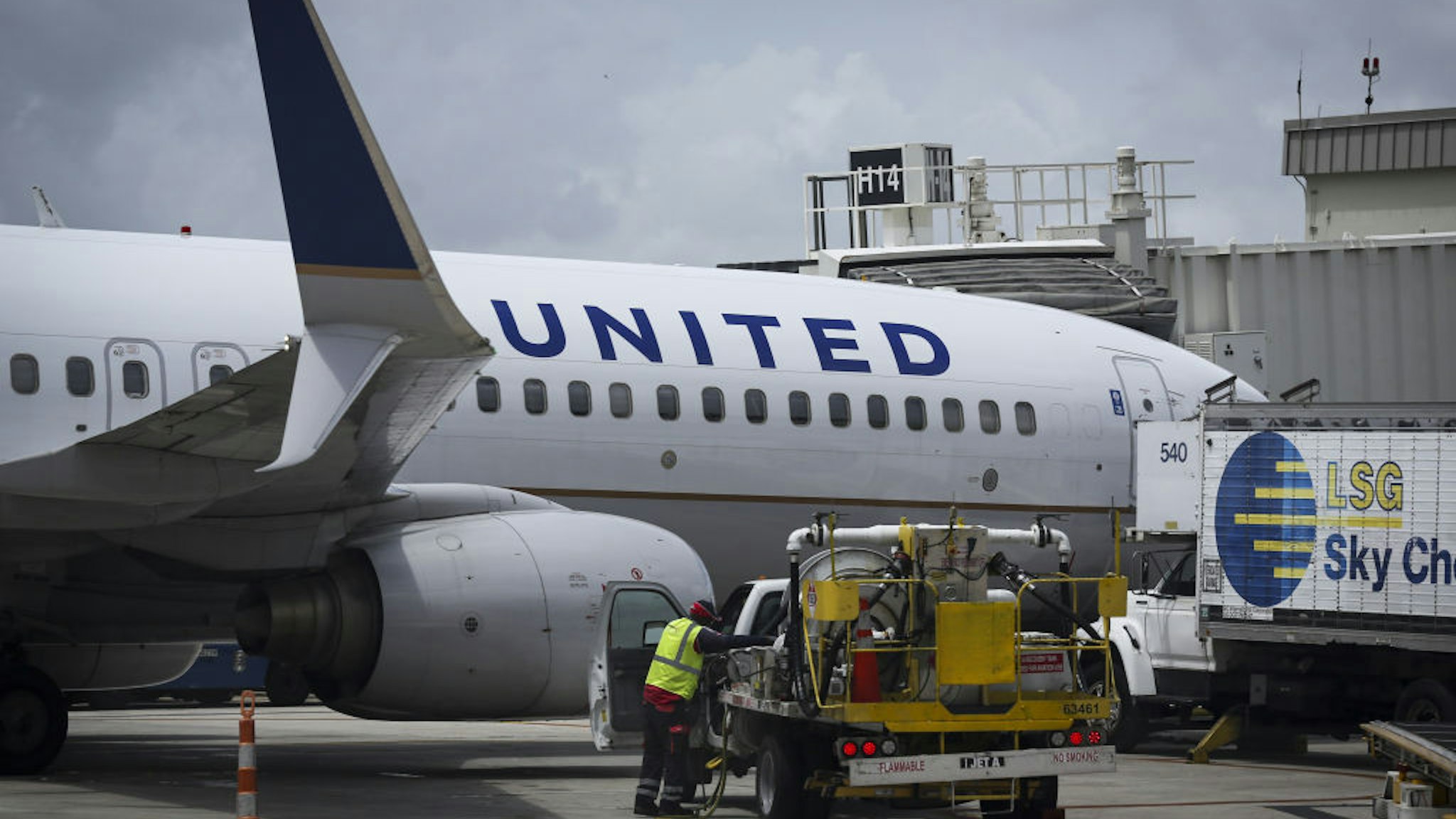 June 16: An United Airlines airplane is seen at a gate of Miami International Airport, in Miami, Florida, United States on June 16, 2021.