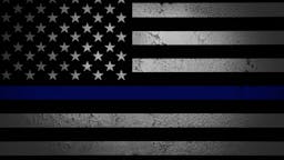 An American flag symbolic of support for law enforcement An American flag symbolic of support for law enforcement - stock photo