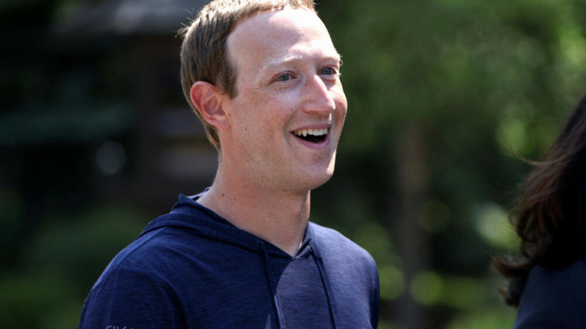 SUN VALLEY, IDAHO - JULY 08: CEO of Facebook Mark Zuckerberg walks to lunch following a session at the Allen &amp; Company Sun Valley Conference on July 08, 2021 in Sun Valley, Idaho. After a year hiatus due to the COVID-19 pandemic, the world’s most wealthy and powerful businesspeople from the media, finance, and technology worlds will converge at the Sun Valley Resort for the exclusive week-long conference.