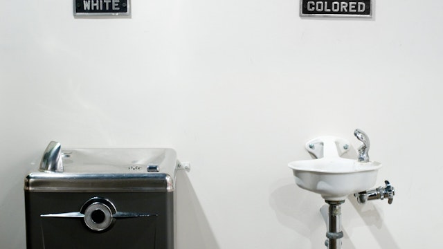 Segregated water fountains - stock photo