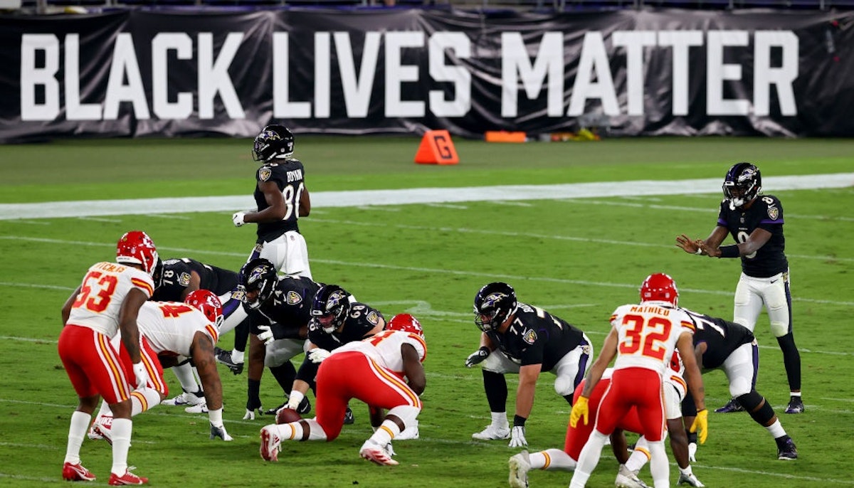 NFL brings back social justice helmet decals, end zone stencils as