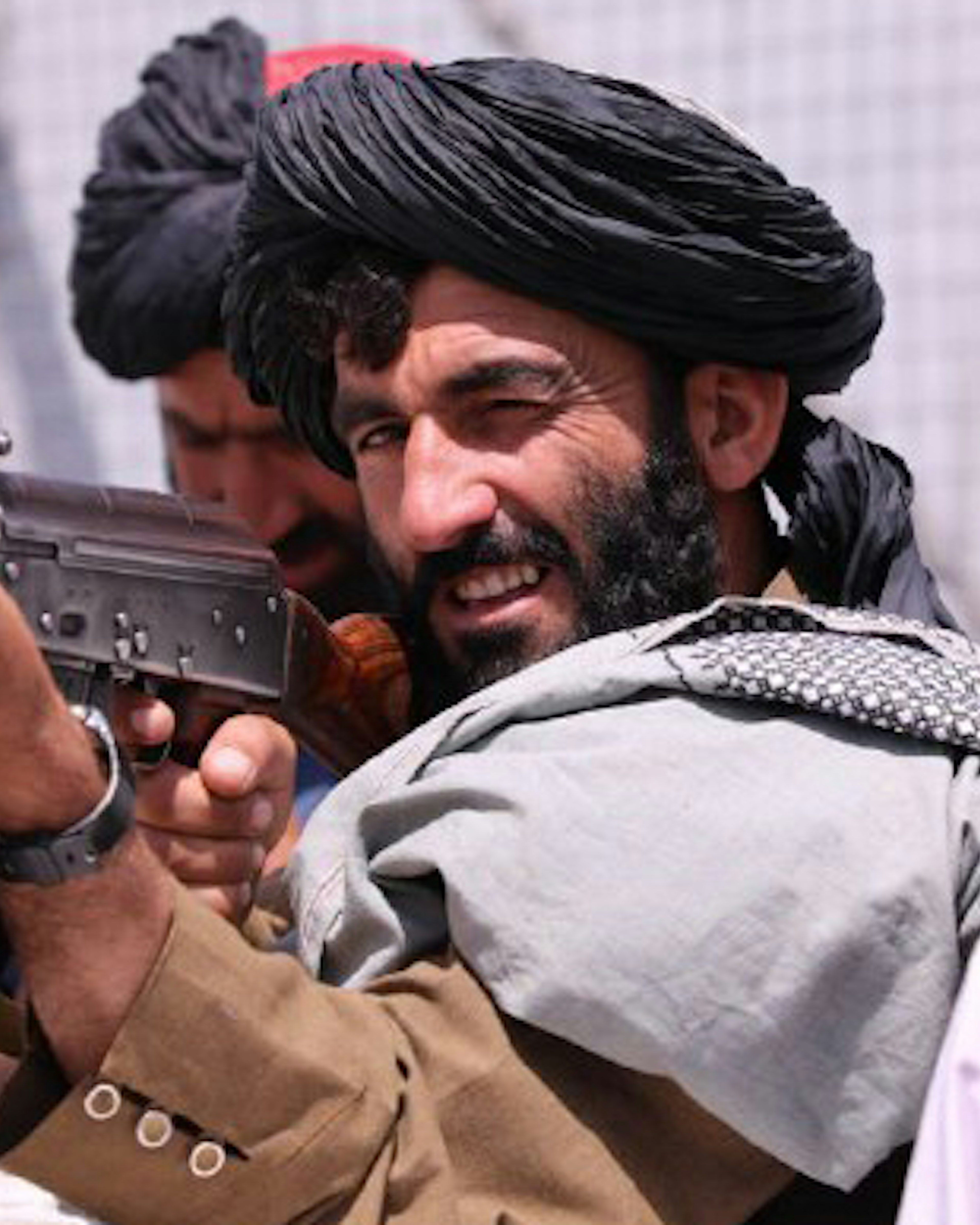 KABUL, AFGHANISTAN - SEPTEMBER 02: Taliban members set checkpoints around Hamid Karzai International Airport in Afghan capital Kabul on September 02, 2021.