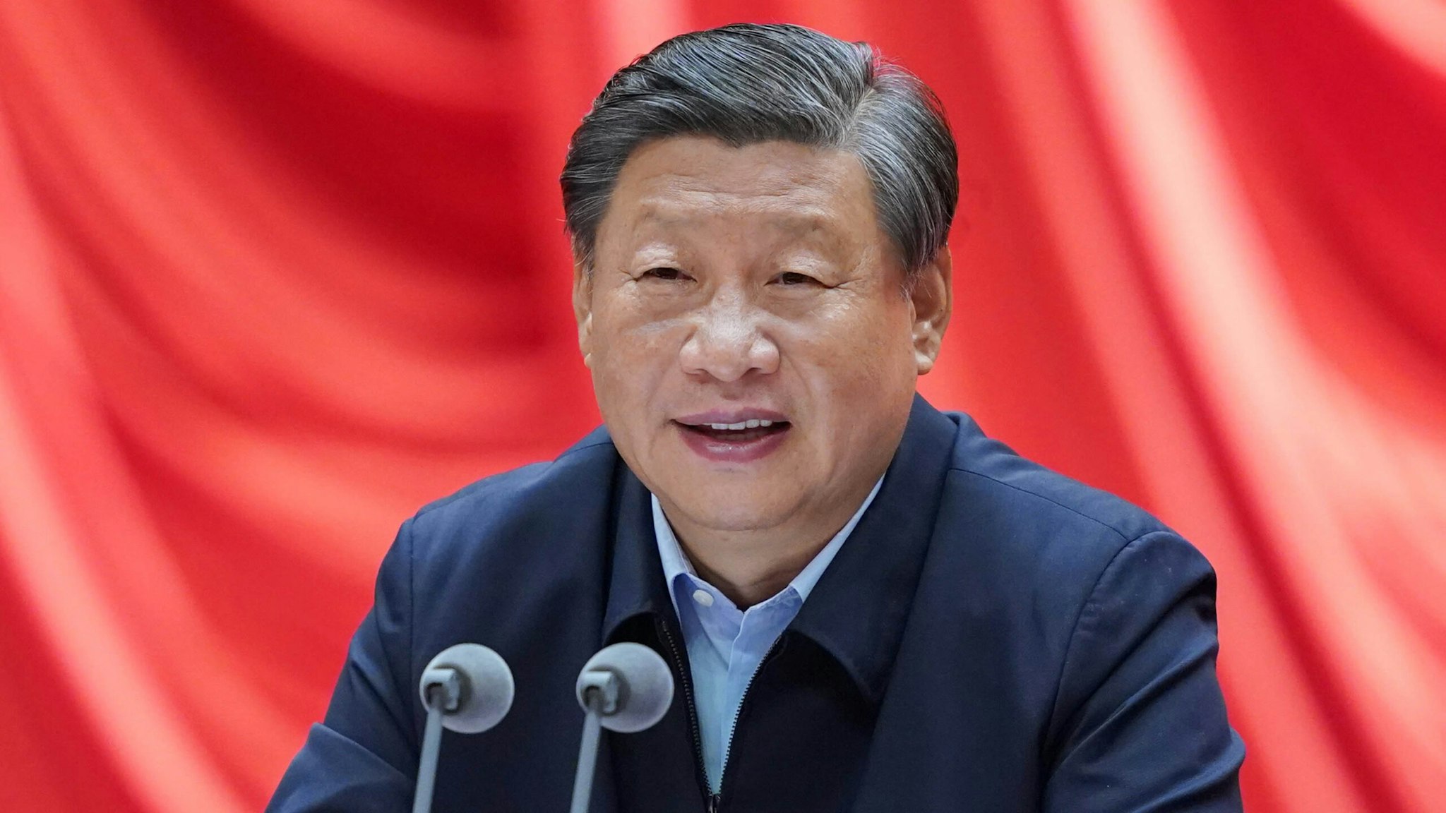 Chinese President Xi Jinping, also general secretary of the Communist Party of China CPC Central Committee and chairman of the Central Military Commission, addresses the opening of a training session for young and middle-aged officials at the Party School of the CPC Central Committee National Academy of Governance, Sept. 1, 2021.