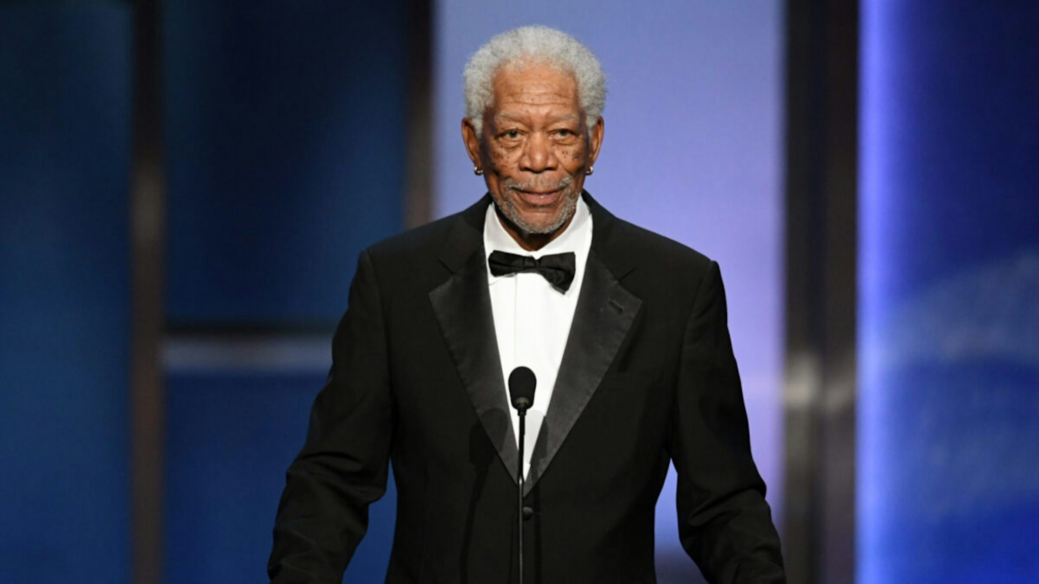 Morgan Freeman speaks onstage during the 47th AFI Life Achievement Award honoring Denzel Washington at Dolby Theatre on June 06, 2019 in Hollywood, California.