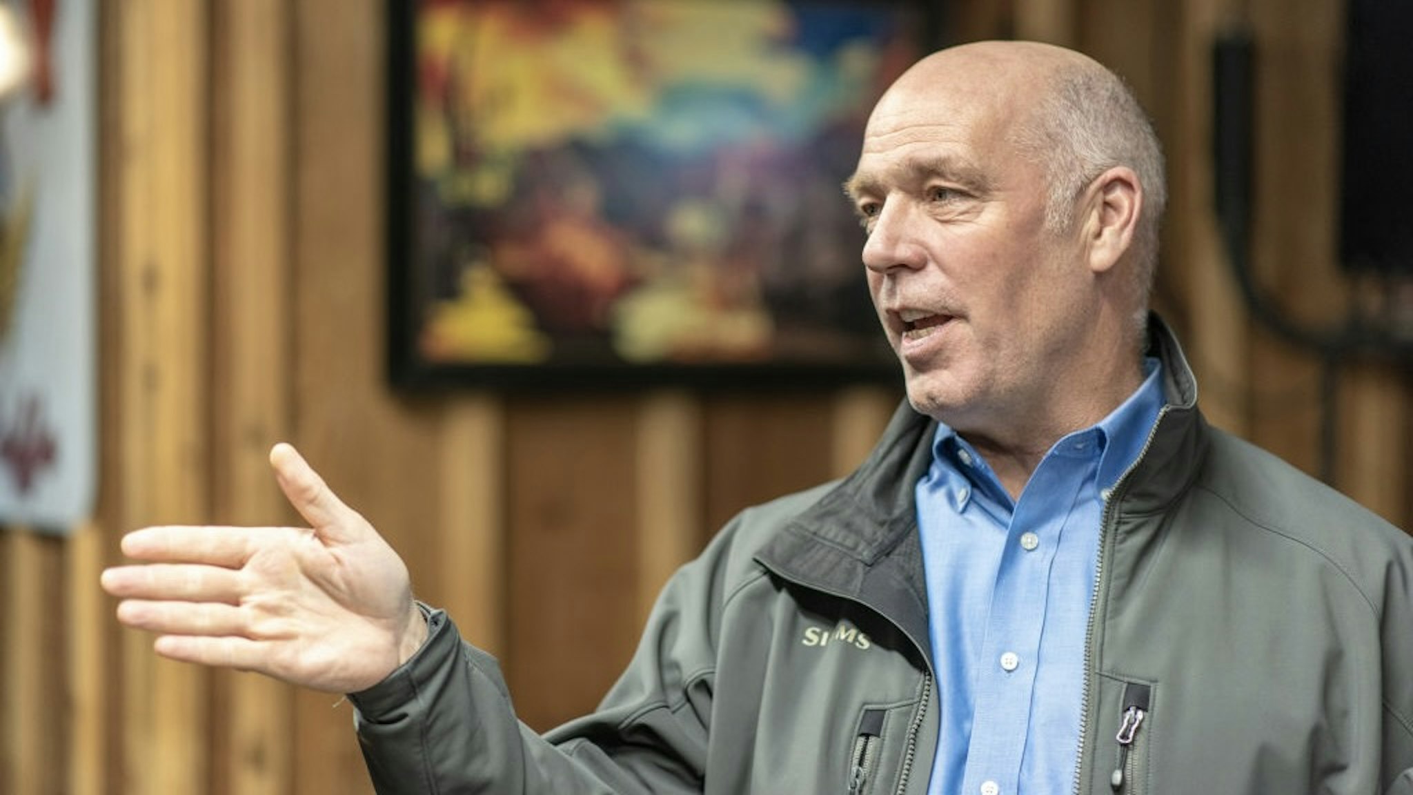 Montana GOP Rep. Greg Gianforte Advocates For Yellowstone Gateway Protection Act PRAY, MT- OCTOBER 10: Montana Republican Congressman Greg Gianforte meets with members of the business and environmental community at Chico Hot Springs below Emigrant Peak on October 10, 2018 in Pray, Montana. He gave the group a briefing on his bill the "Yellowstone Gateway Protection Act" which permanently withdraws mineral rights and bans mining on 30-thousand acres of public lands east of the Paradise Valley and north of Yellowstone National Park. Gianforte is running against Democrat Kathleen Williams for Montana's lone house seat in the 2018 midterm elections. (Photo by William Campbell-Corbis via Getty Images) William Campbell / Contributor