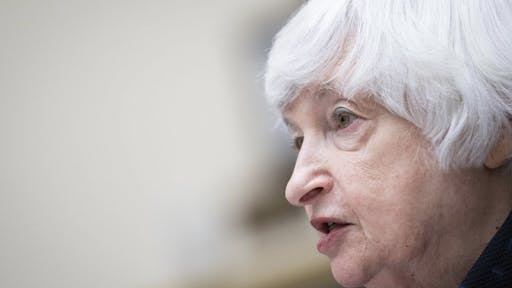 6E4B23DD-6B3E-48B5-B4FC-493529DB25EF_1_201_a Treasury Secretary Yellen And Fed Chair Powell Testify Before House Financial Committee On Coronavirus And CARES Act Janet Yellen, U.S. Treasury secretary, speaks during a House Financial Services Committee hearing in Washington, D.C., U.S., on Thursday, Sept. 30, 2021. The Treasury secretary this week warned in a letter to congressional leaders that her department will effectively run out of cash around Oct. 18 unless Congress suspends or increases the debt limit. Photographer: Sarah Silbiger/UPI/Bloomberg via Getty Images Bloomberg / Contributor