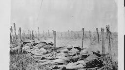 World War One US soldier in the trenches on the Western Front during World War One, France, 1917.
