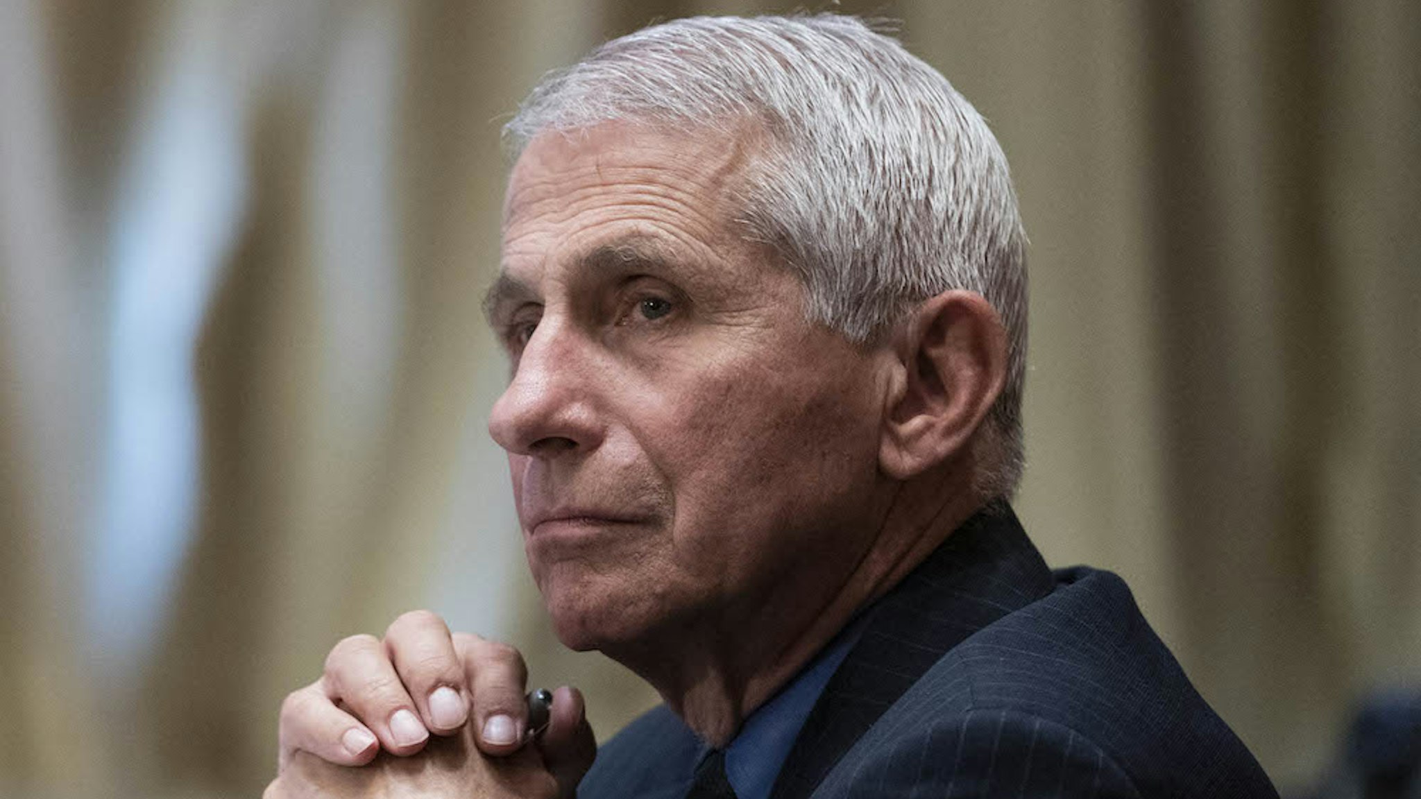 Anthony Fauci, director of the National Institute of Allergy and Infectious Diseases, listens during a Senate Appropriations Subcommittee hearing in Washington, D.C., U.S., on Wednesday, May 26, 2021. The hearing is titled "National Institutes of Health's FY22 Budget and the State of Medical Research." Photographer: Sarah Silbiger/UPI/Bloomberg
