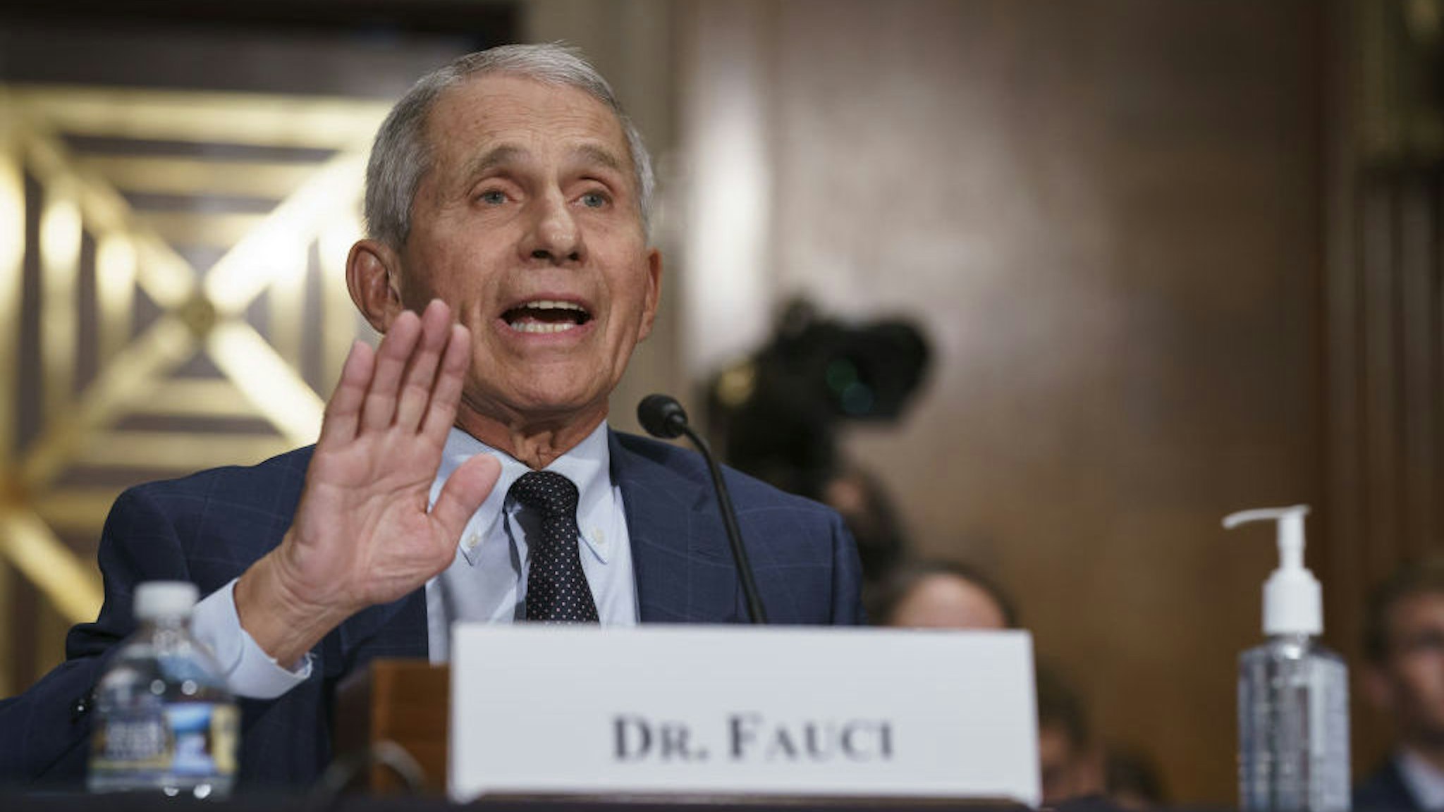 Anthony Fauci, director of the National Institute of Allergy and Infectious Diseases, speaks during a Senate Health, Education, Labor, and Pensions Committee confirmation hearing in Washington, D.C., U.S., on Tuesday, July 20, 2021. The top U.S. infectious-disease expert yesterday said the delta variant of the coronavirus is causing a significant increase in infections and the Biden administration is "practically pleading" with people to get vaccinated. Photographer: J. Scott Applewhite/AP Photo/Bloomberg