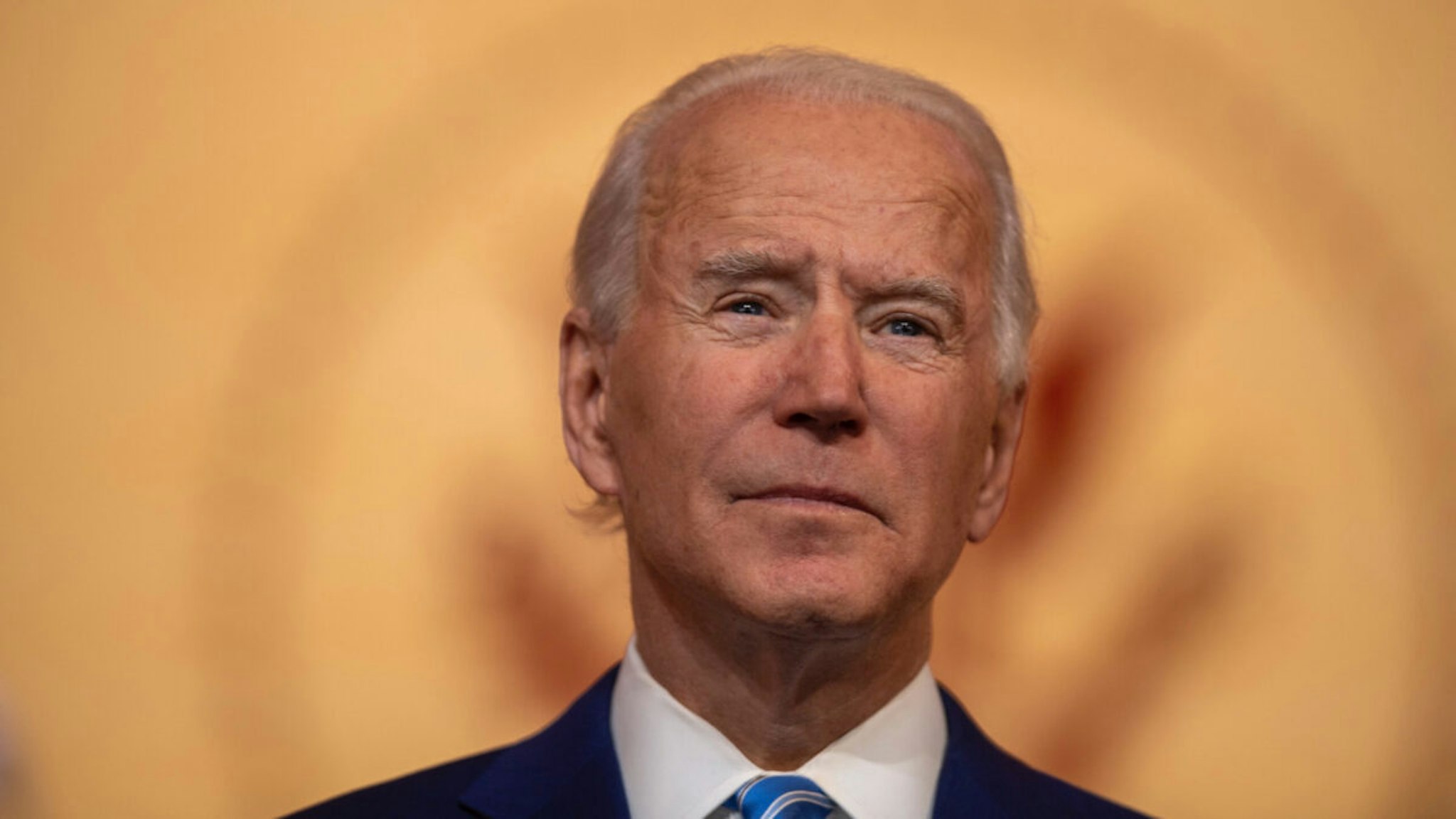 President-elect Joe Biden delivers a Thanksgiving address at the Queen Theatre on November 25, 2020 in Wilmington, Delaware.