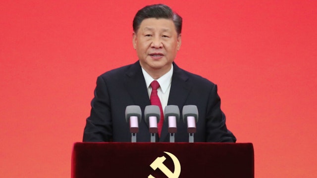 Chinese President Xi Jinping, also general secretary of the Communist Party of China CPC Central Committee and chairman of the Central Military Commission, delivers an important speech at the ceremony to present the July 1 Medal, the Party's highest honor, to outstanding Party members at the Great Hall of the People in Beijing, capital of China, June 29, 2021.