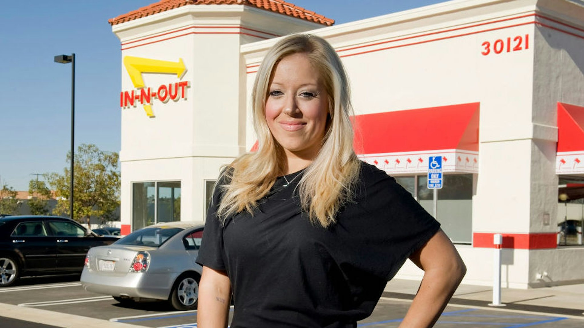 In-n-Out Burger CEO Lynsi Torres shown outside the new restaurant in Rancho Santa Margarita, Calif. on Wednesday, February 13, 2013.