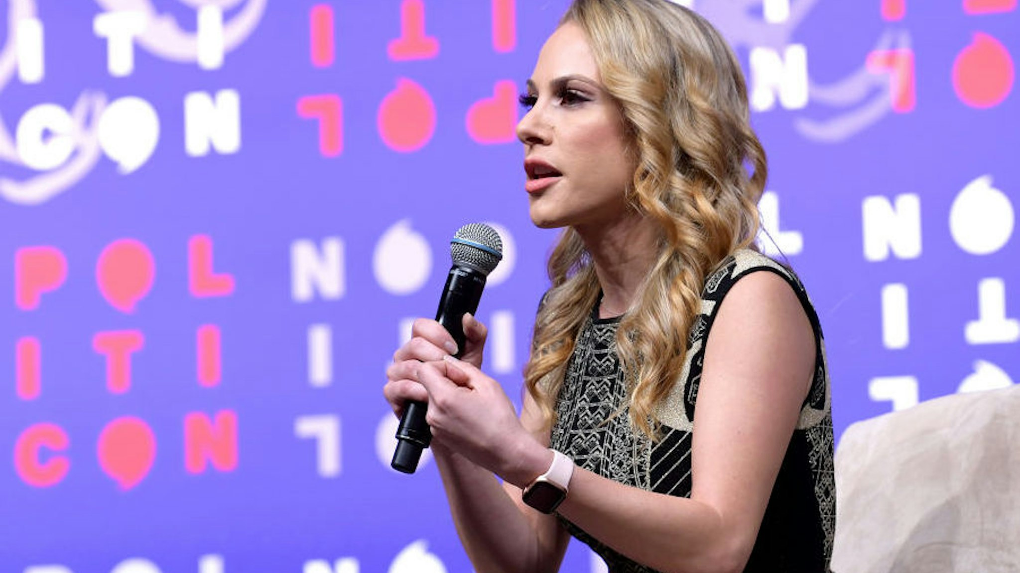 Ana Kasparian speaks onstage during the 2019 Politicon at Music City Center on October 26, 2019 in Nashville, Tennessee.