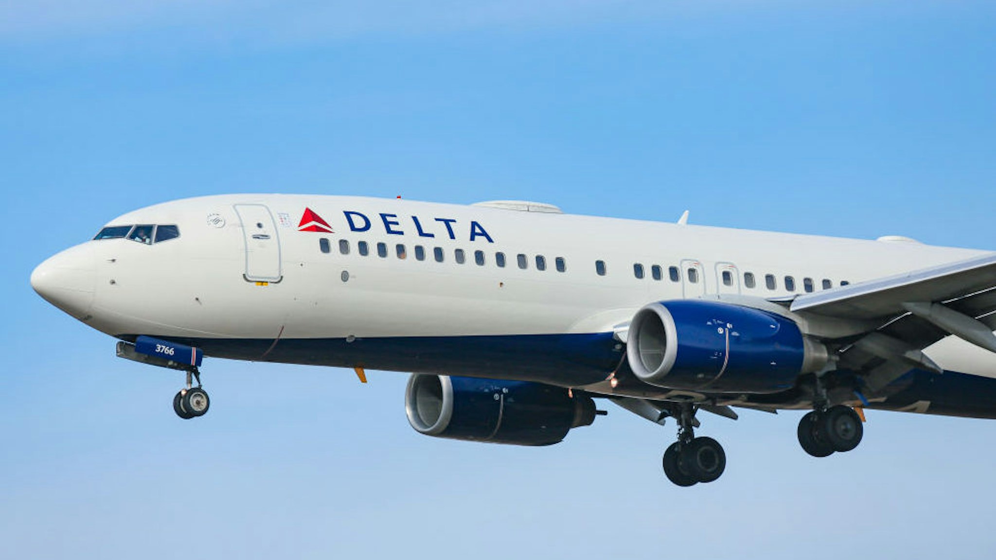 Delta Air Lines Boeing 737-800 commercial aircraft as seen on final approach landing at New York JFK John F Kennedy International airport in NY, USA on February 13, 2020.