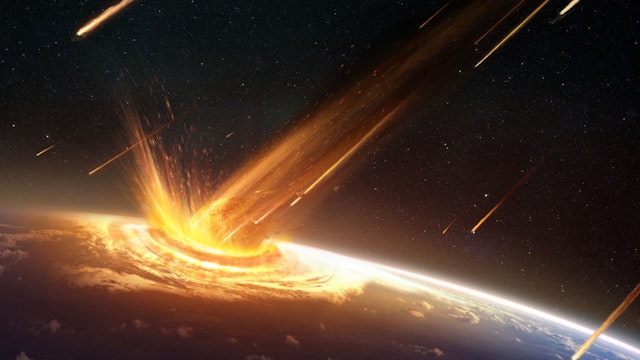Illustration of an asteroid or comet striking the surface of the Earth, created on July 19, 2015. (Illustration by T