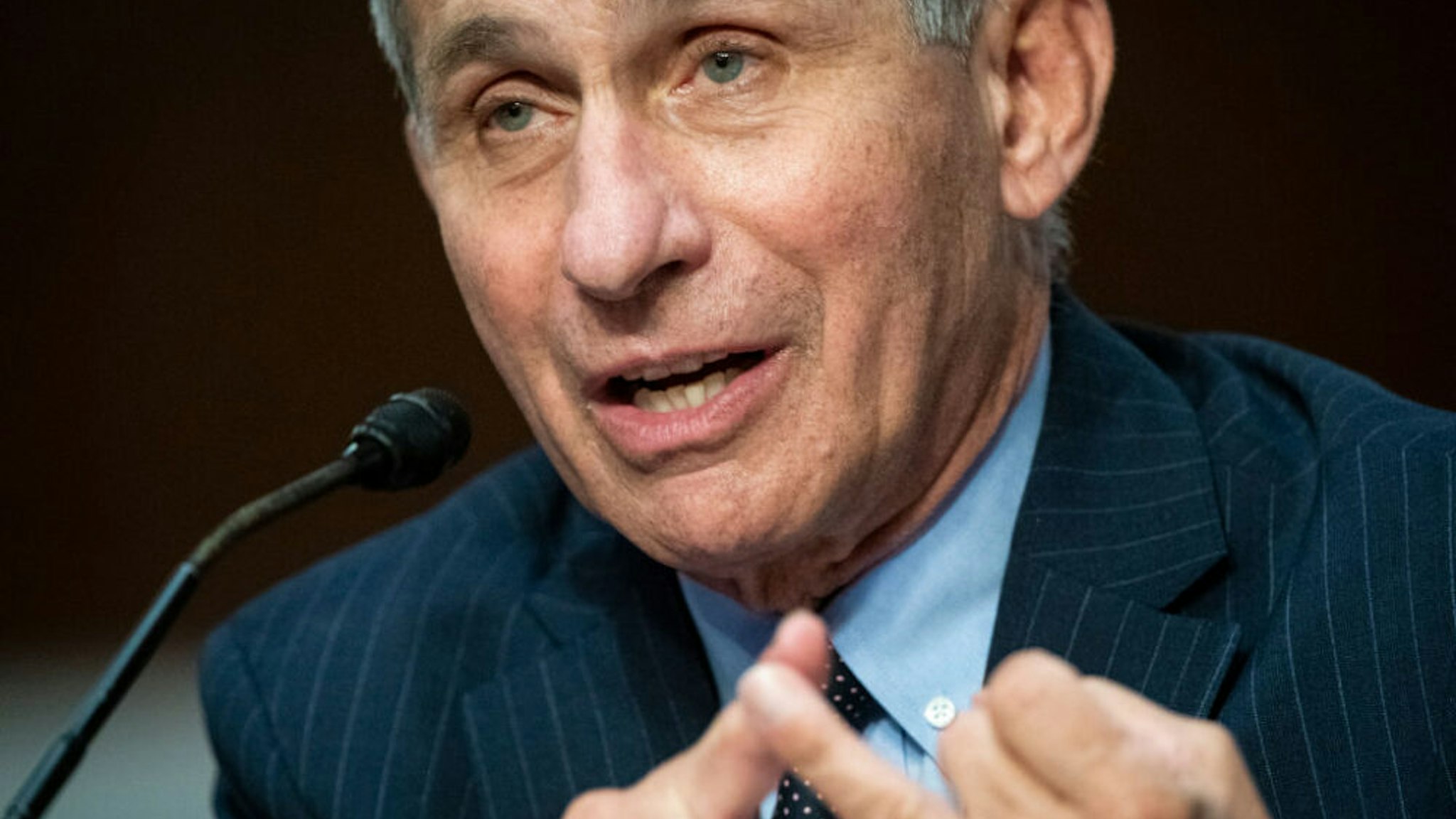 WASHINGTON, DC - JUNE 30: Dr. Anthony Fauci, director of the National Institute of Allergy and Infectious Diseases, speaks during a Senate Health, Education, Labor and Pensions Committee hearing on June 30, 2020 in Washington, DC. Top federal health officials are expected to discuss efforts for safely getting back to work and school during the coronavirus pandemic.