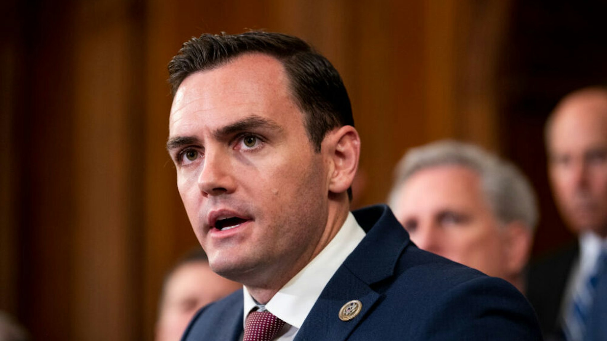 UNITED STATES - AUGUST 31: Rep. Mike Gallagher, R-Wisc., speaks during the House Republicans press conference on the U.S. military withdrawal from Afghanistan in the Rayburn Room in the U.S. Capitol on Tuesday, August 31, 2021.