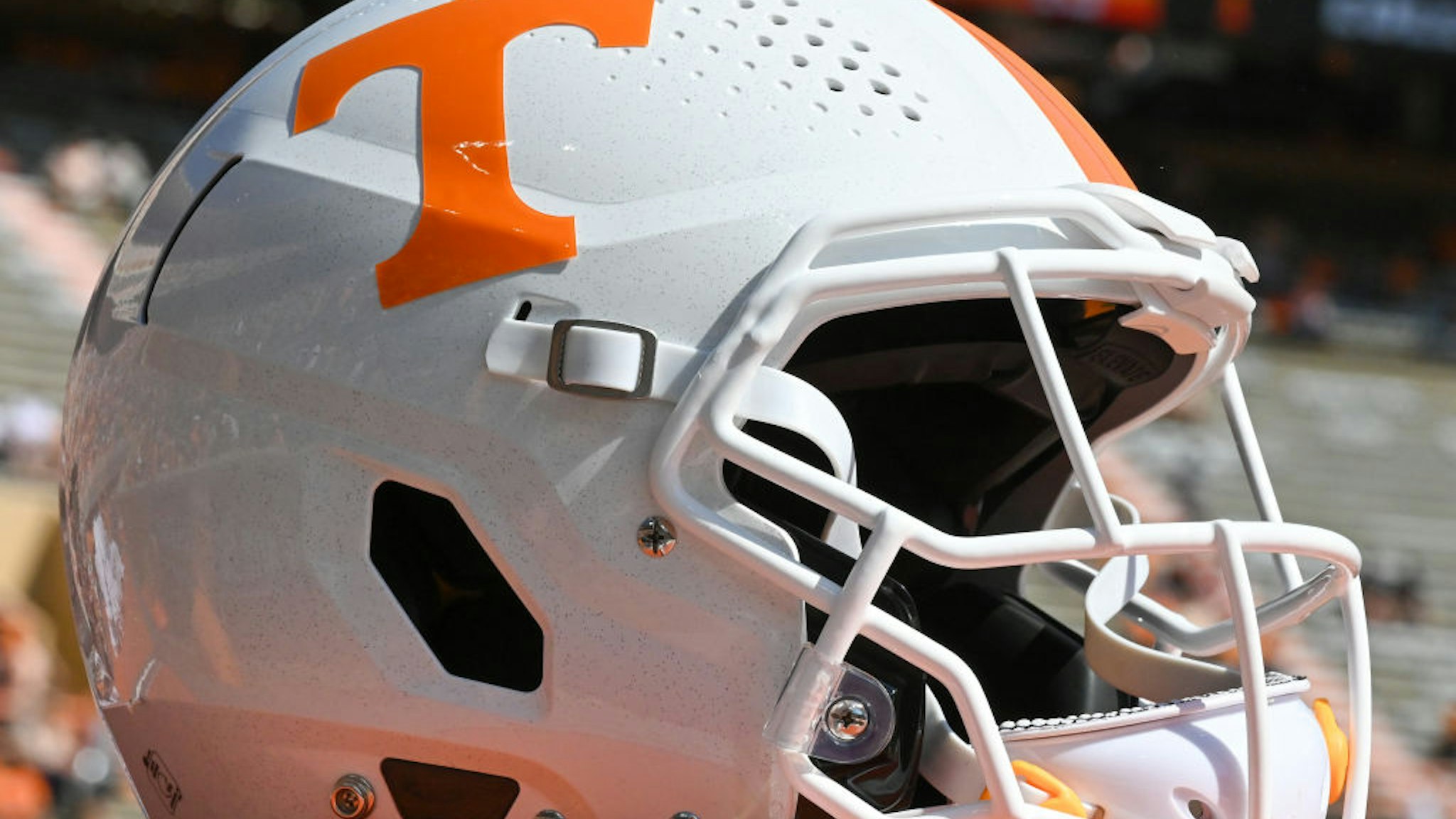 KNOXVILLE, TN - SEPTEMBER 11: A Tennessee helmet during the NCAA football game between the Pittsburgh Panthers and the Tennessee Volunteers on September 11, 2021, at Neyland Stadium in Knoxville, TN. (Photo by Kevin Langley/Icon Sportswire via Getty Images)