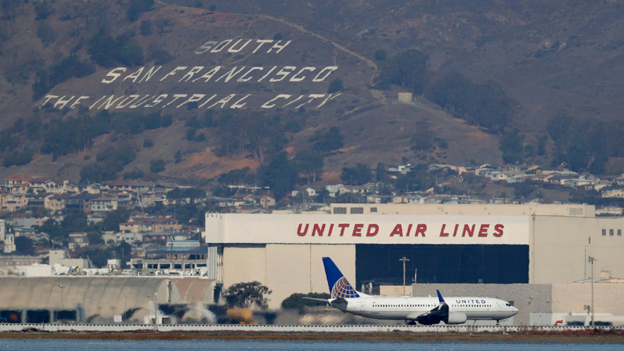 A United Airlines plane taxis on the runway at San Francisco International Airport on October 19, 2021 in San Francisco, California.