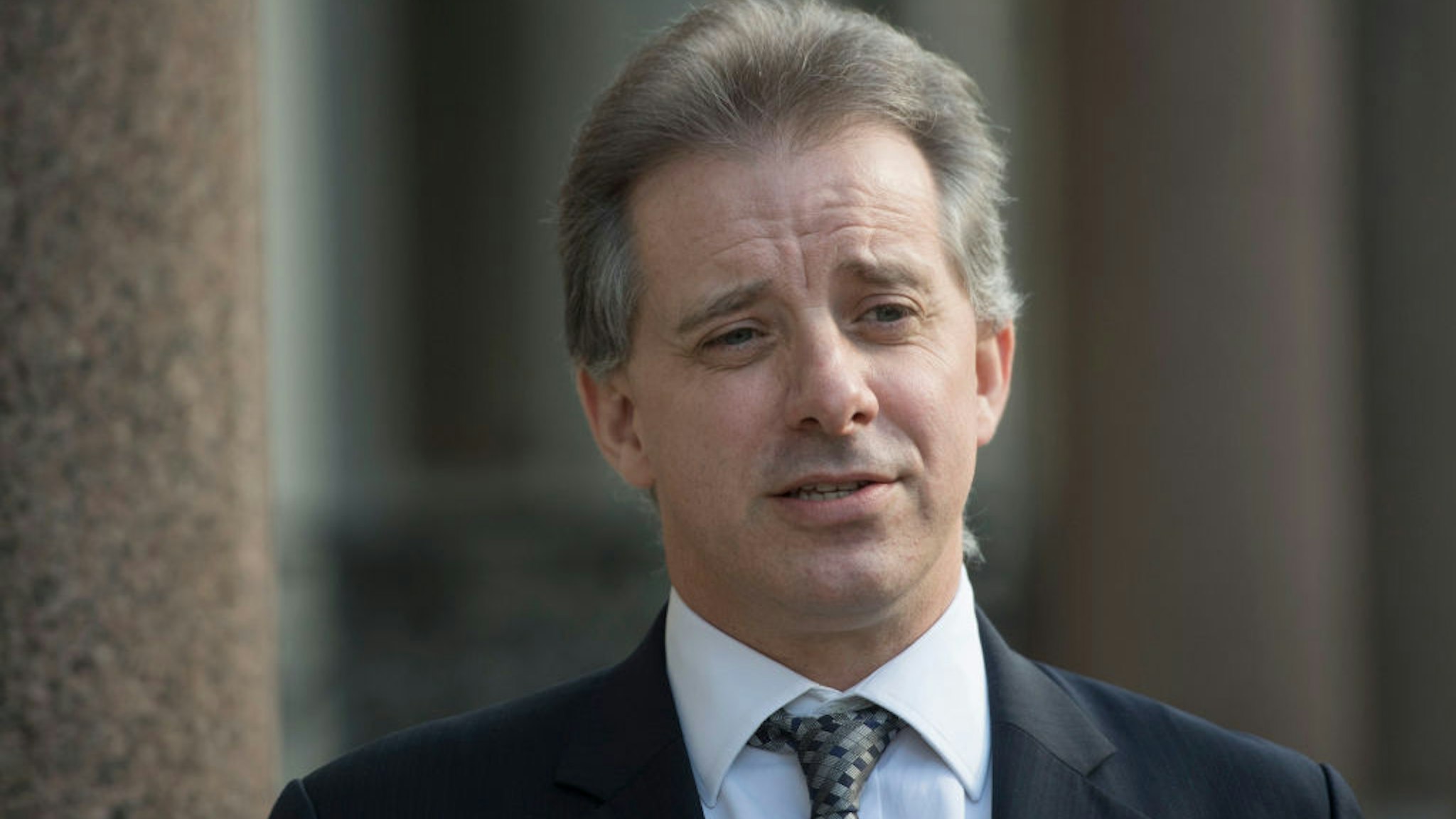Christopher Steele, the former MI6 agent who set-up Orbis Business Intelligence and compiled a dossier on Donald Trump, in London where he has spoken to the media for the first time. (Photo by Victoria Jones/PA Images via Getty Images)