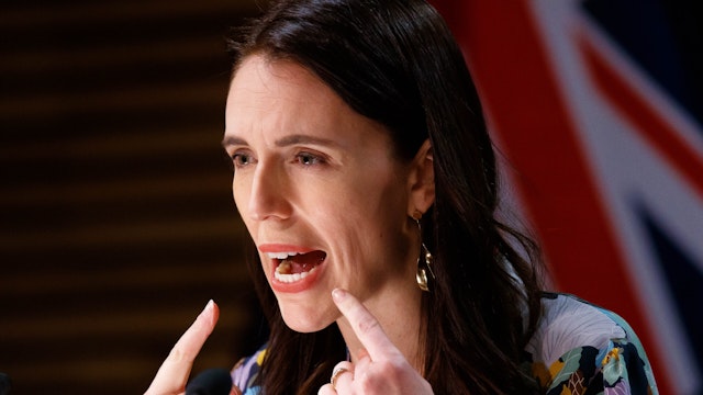 WELLINGTON, NEW ZEALAND - SEPTEMBER 20: Prime Minister Jacinda Ardern speaks during the post cabinet press conference on September 20, 2021 in Wellington, New Zealand. Auckland will move to COVID-19 Alert Level 3 restrictions from midnight on Tuesday, with Level 3 settings to remain in place for at least two weeks. Areas in the Waikato region just outside of Auckland will be subject to temporary restrictions following the emergence of new community COVID-19 cases at the weekend. The rest of New Zealand remains at Alert Level 2.