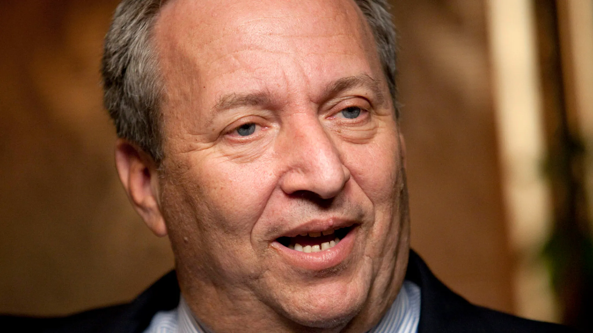 Obama Senior Economic Advisor Lawrence Summers Interview Lawrence "Larry" Summers, director of the U.S. National Economic Council, speaks during a television interview in Washington, D.C., U.S., on Thursday, Feb. 4, 2010. Summers said last week the dollar will play a central role in the international financial system for a long time to come.