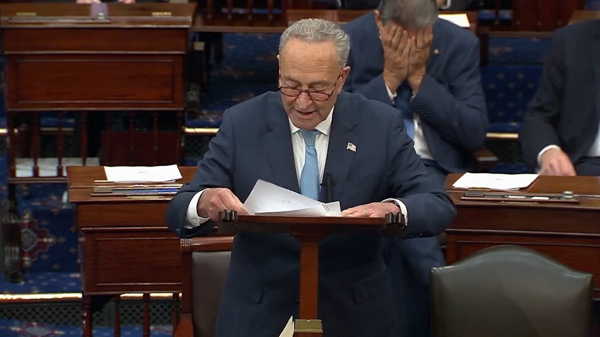 WATCH: Manchin’s Visible Reaction To Schumer’s Attacks On GOP Goes Viral, Slams Attacks As Not Appropriate