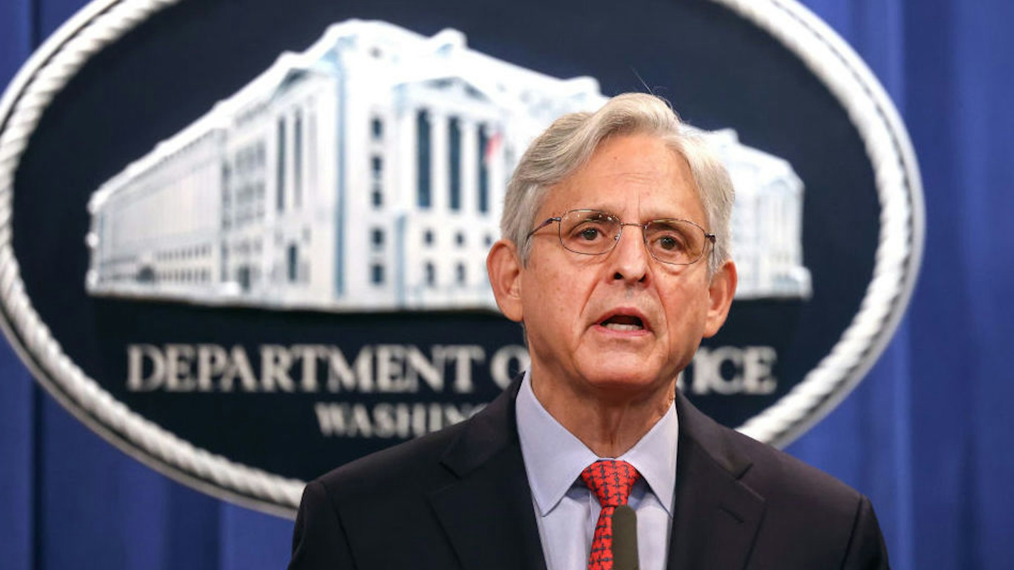 WASHINGTON, DC - AUGUST 05: U.S. Attorney General Merrick Garland announces a federal investigation of the City of Phoenix and the Phoenix Police Department during a news conference at the Department of Justice on August 05, 2021 in Washington, DC. Garland said the Justice Department has opened a pattern or practice investigation into the City of Phoenix and the Phoenix Police Department to determine if they have violated federal laws or citizens constitutional rights.
