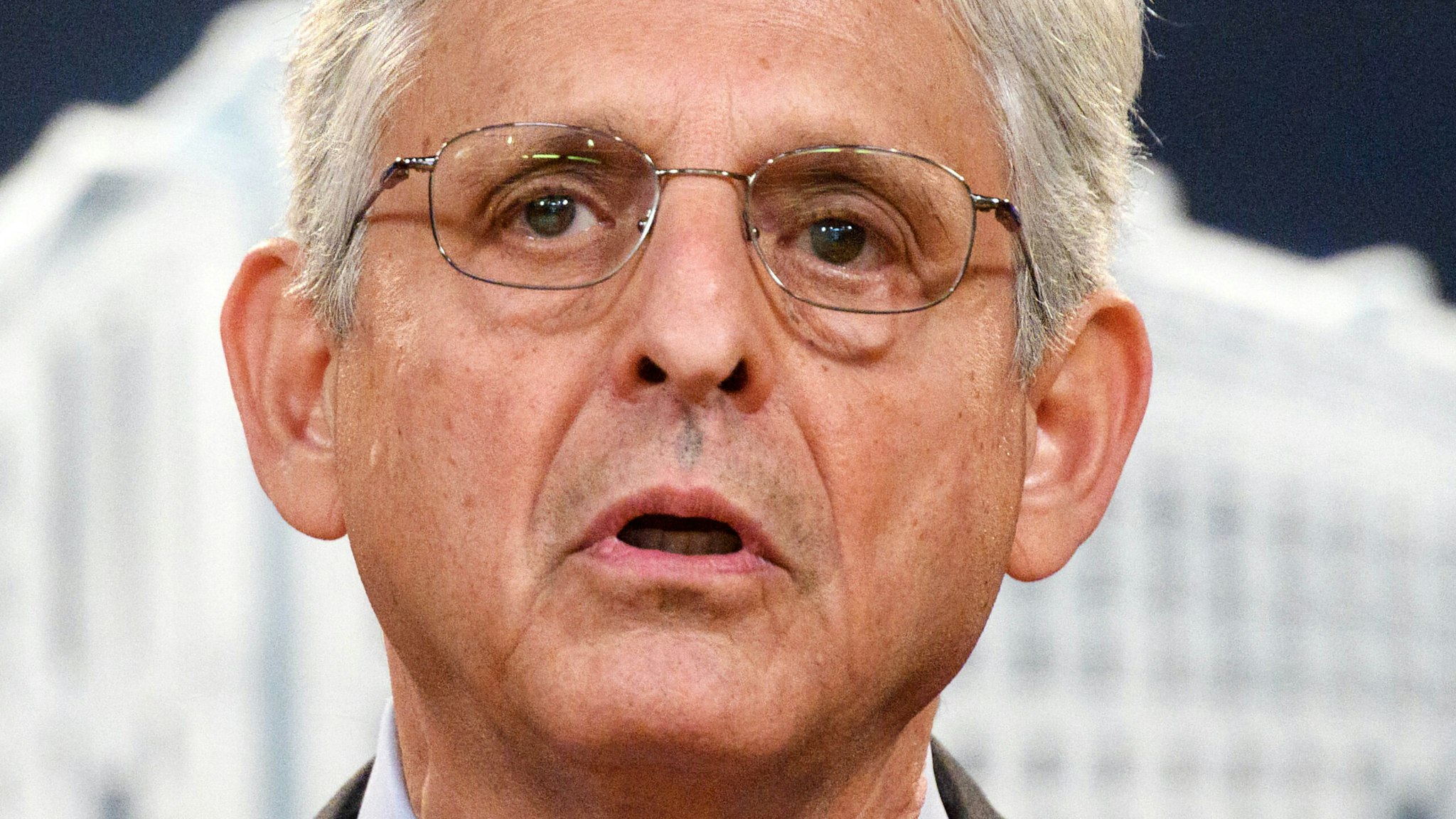 US Attorney General Merrick Garland holds a press conference to announce a lawsuit against Texas at the Department of Justice in Washington, DC on September 9, 2021 - The US Justice Department filed suit against the state of Texas on Thursday over its new law that bans abortions after six weeks of pregnancy.