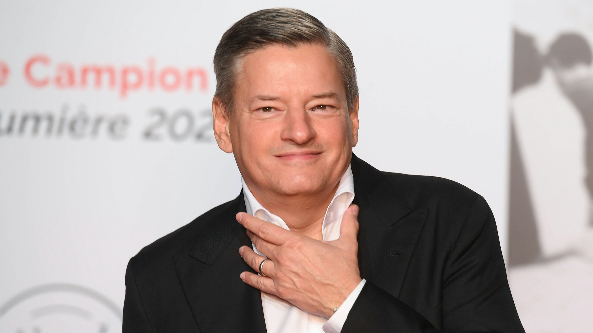 LYON, FRANCE - OCTOBER 09: Ted Sarandos attends the opening ceremony during the 13th Film Festival Lumiere In Lyon on October 09, 2021 in Lyon, France.