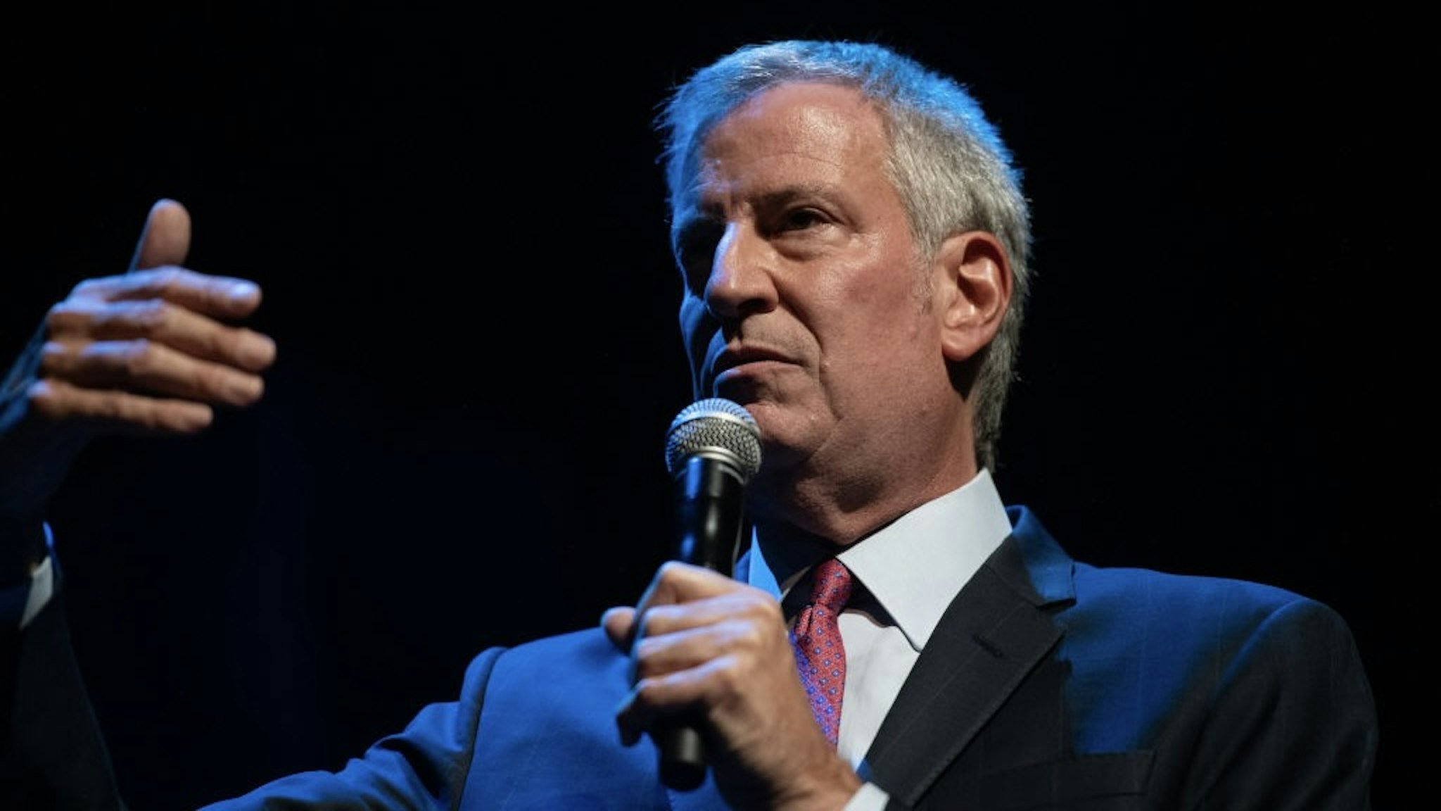Harlem Music Festival Presents "Uptown Saturday Nite" NEW YORK, NEW YORK - AUGUST 28: New York City Mayor Bill de Blasio speaks during Uptown Saturday Nite at the Apollo Theater on August 28, 2021 in New York City. (Photo by Shahar Azran/Getty Images) Shahar Azran / Contributor