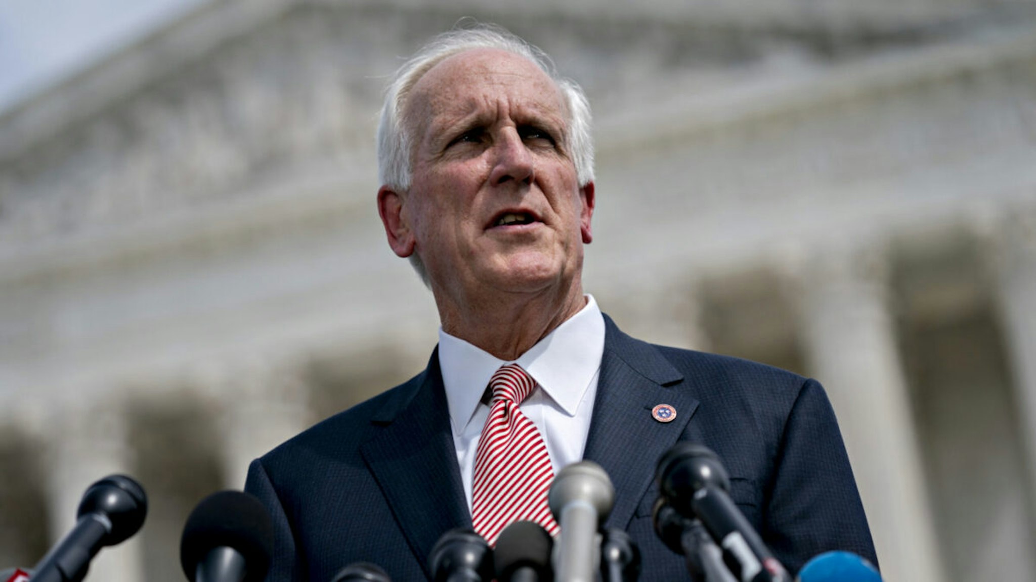 Herbert Slatery III, Tennessee attorney general, speaks during a news conference outside the Supreme Court in Washington, D.C., U.S., on Monday, Sept. 9, 2019.