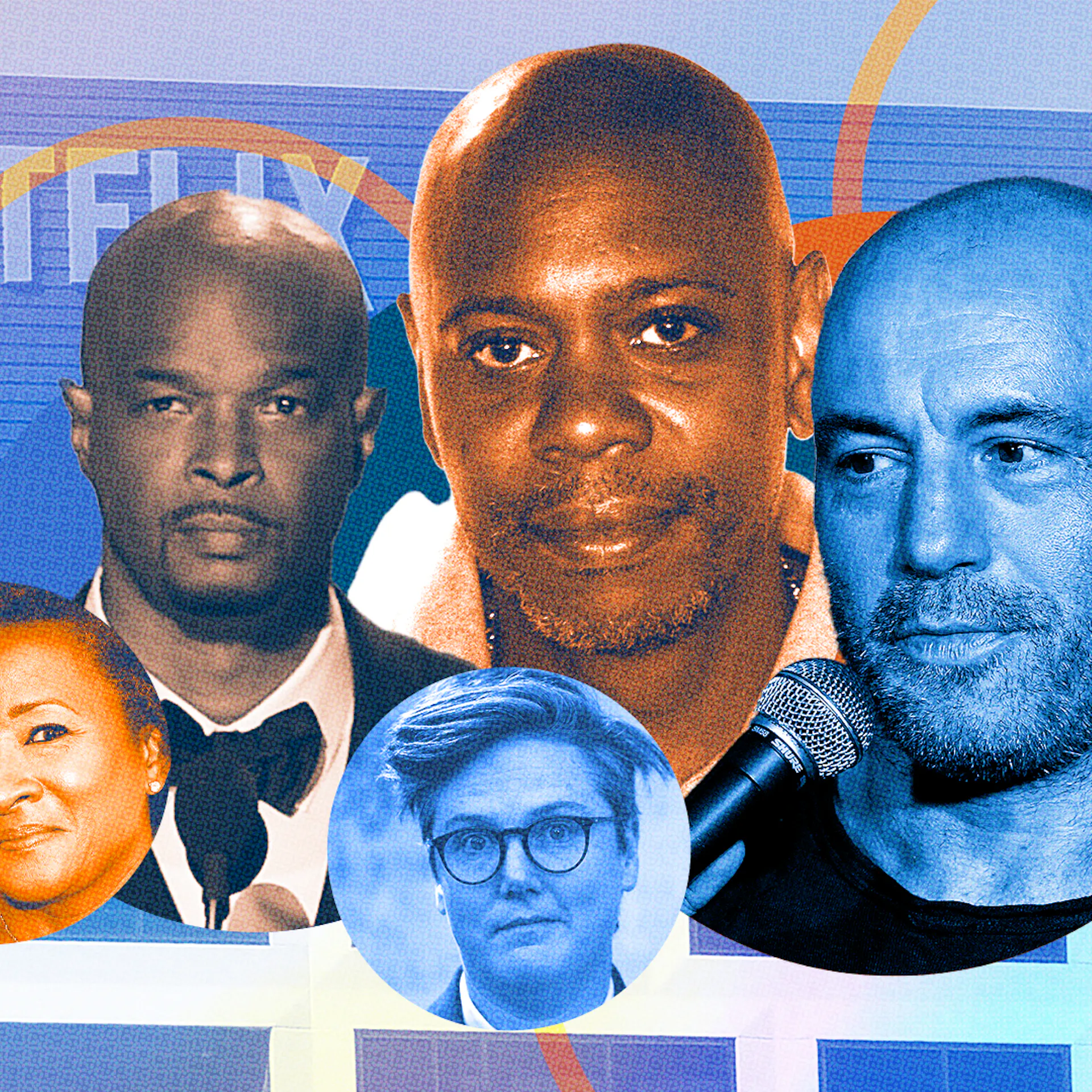 Six Comedians Standing By Dave Chappelle (And Two Attacking Him)