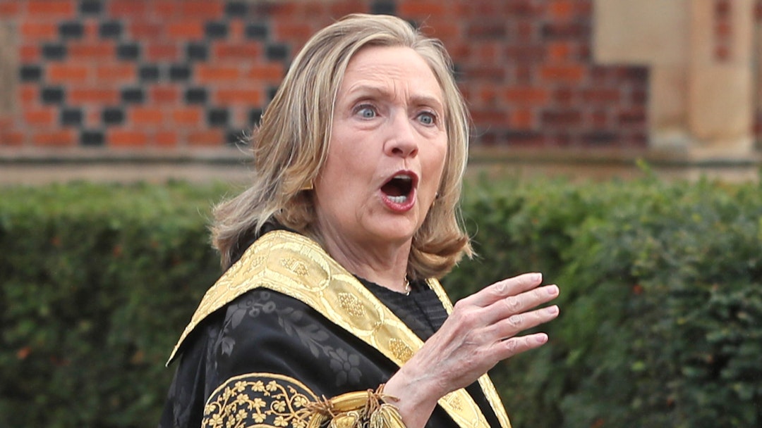 Hillary Clinton, looking dismayed