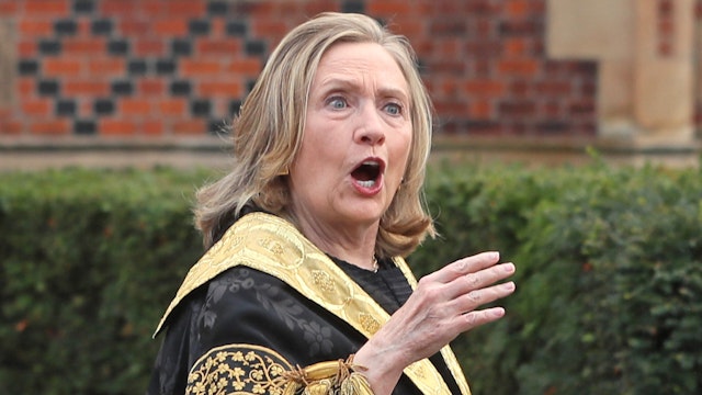 The former US secretary of state Hillary Clinton is installed as the chancellor of Queen's University during a ceremony at the Belfast academic institution. Picture date: Friday September 24, 2021.