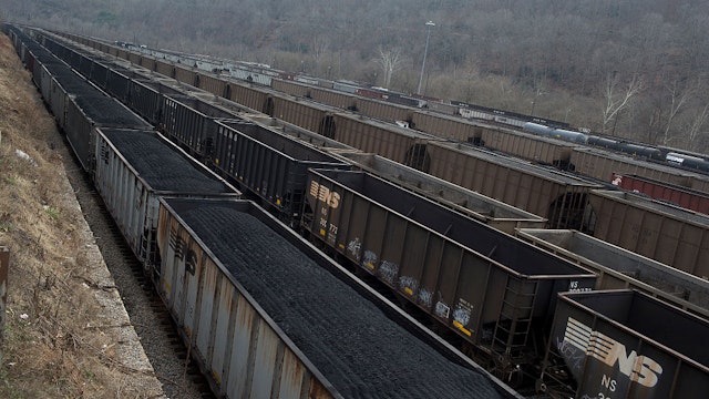 Coal trains at the Willimason yards in Mingo County.