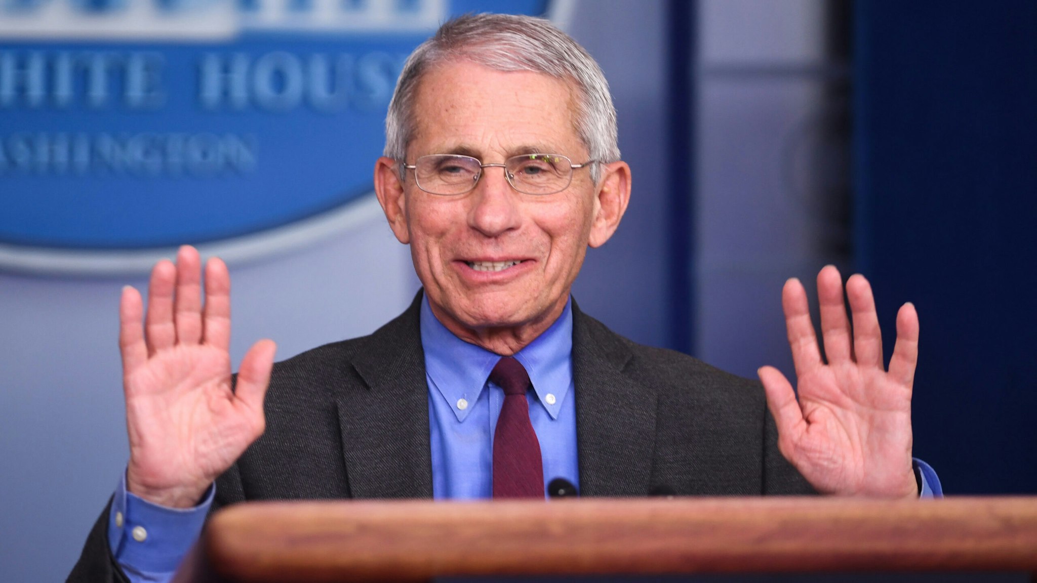Anthony Fauci, director of the National Institute of Allergy and Infectious Diseases, speaks during a Coronavirus Task Force news conference at the White House in Washington, D.C., U.S., on Friday, April 10, 2020. President Donald Trump said he has asked his agriculture secretary to use all of the funds and authorities at his disposal, to aid U.S. farmers, whose financial peril has worsened in the coronavirus pandemic.